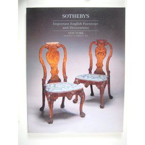 Sothebys Auction Catalog English Furniture Decorations 1995 Sale 6751